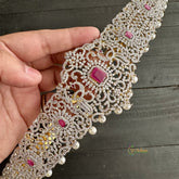 Exquisite Bridal American Diamond Hipbelt - Redish Pink - G11508